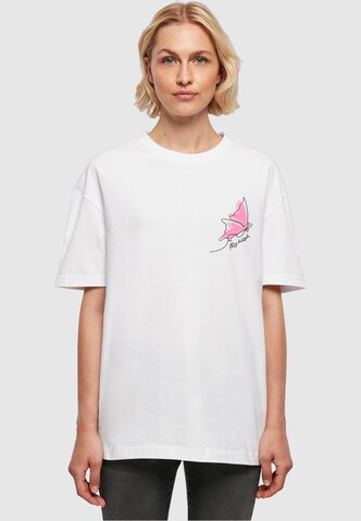 Merchcode Oversized shirt 'Fly High' in Wit: voorkant