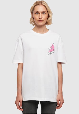 Merchcode Oversized Shirt 'Fly High' in White: front