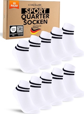 sockenkauf24 Athletic Socks in White: front