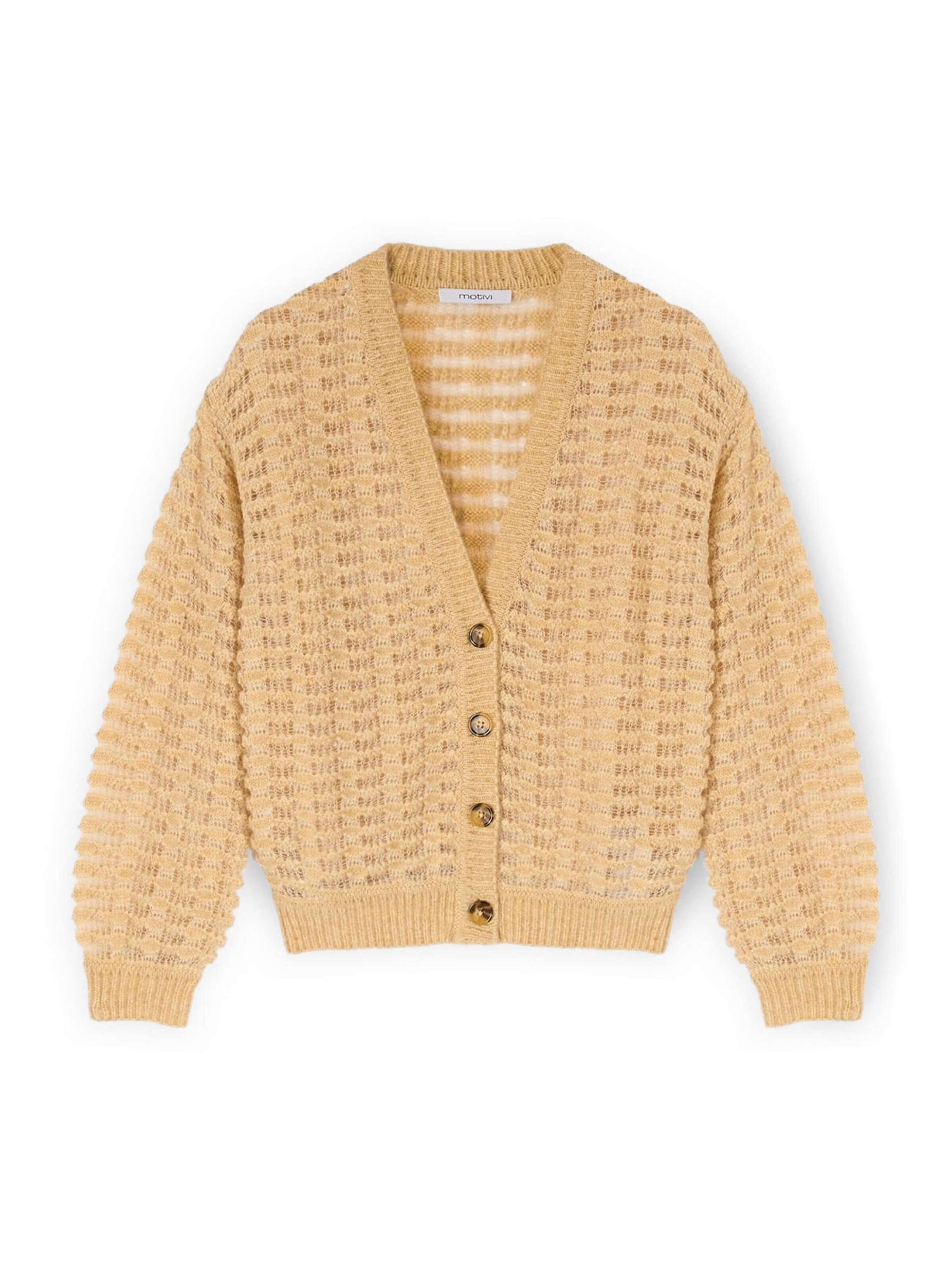 MOTIVI Knit Cardigan in Beige: front