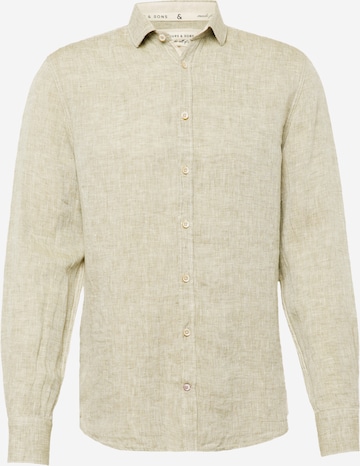 COLOURS & SONS Business Shirt in Green: front