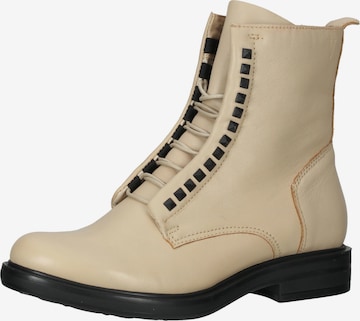 Venturini Milano Lace-Up Ankle Boots in Beige: front
