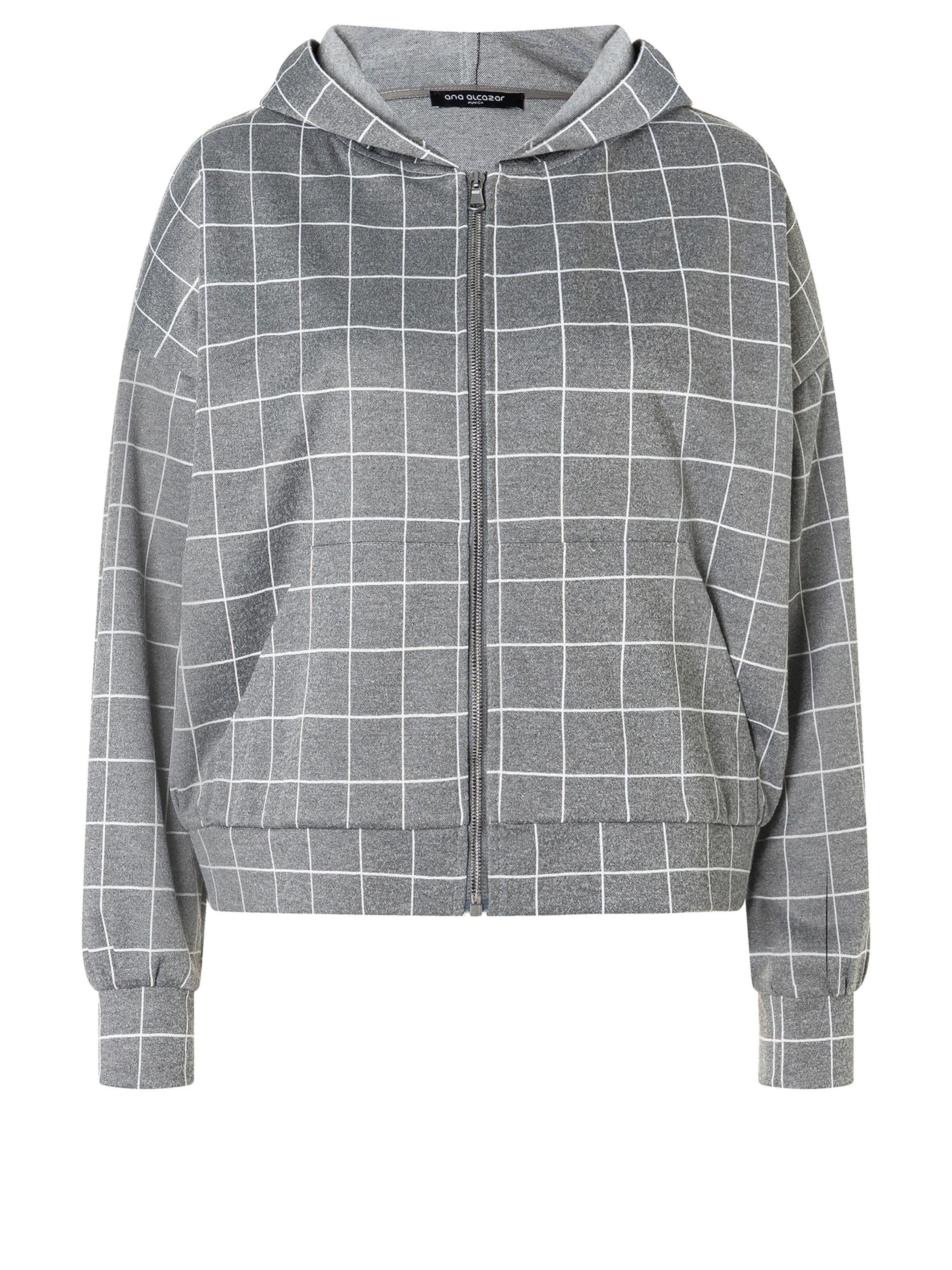 Ana Alcazar Tussenjas 'Amara' in de kleur Grijs gemêleerd / Wit, Productweergave