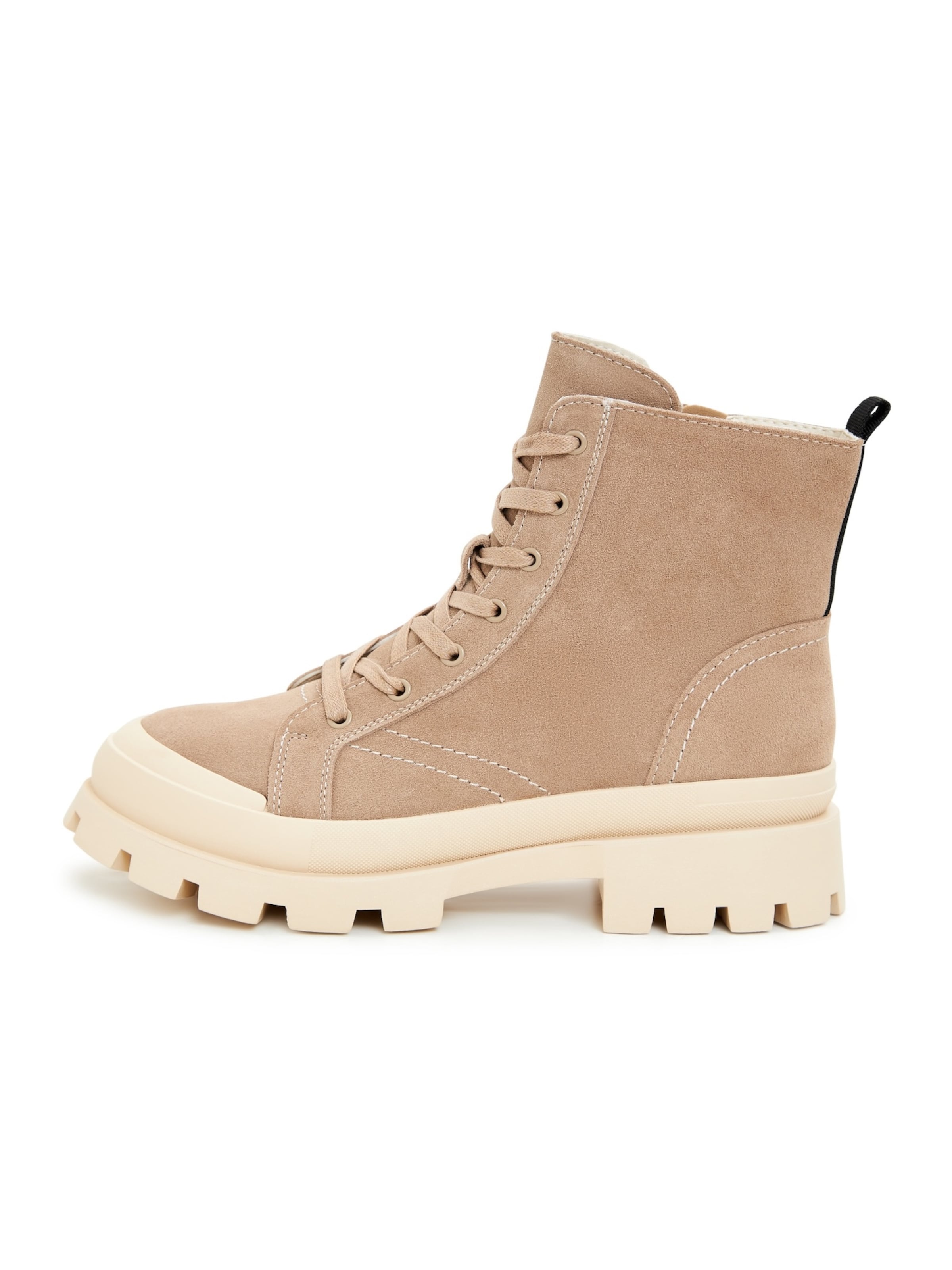 CESARE GASPARI Lace-Up Ankle Boots in Beige: front