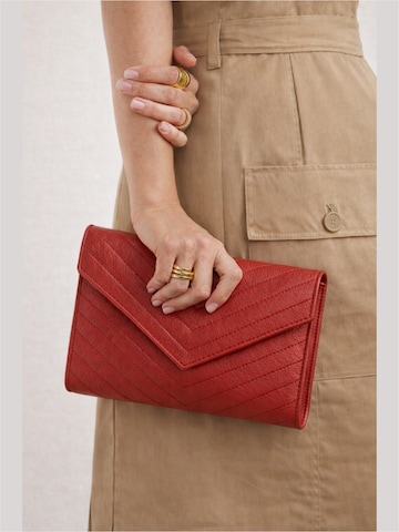 Sellenes - Bolso de noche 'Valey Red Silver' en rojo