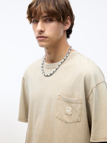 Pull&Bear Koszulka w kolorze beżowy