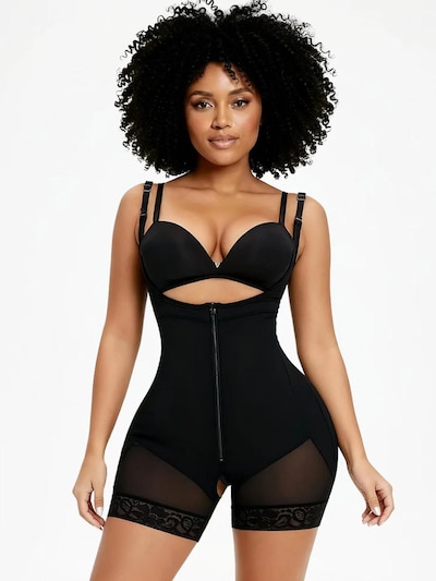 Shapetape Shaping Bodysuit 'Corrigerende Bodysuit met haakjes en rits' in L in Black, Item view