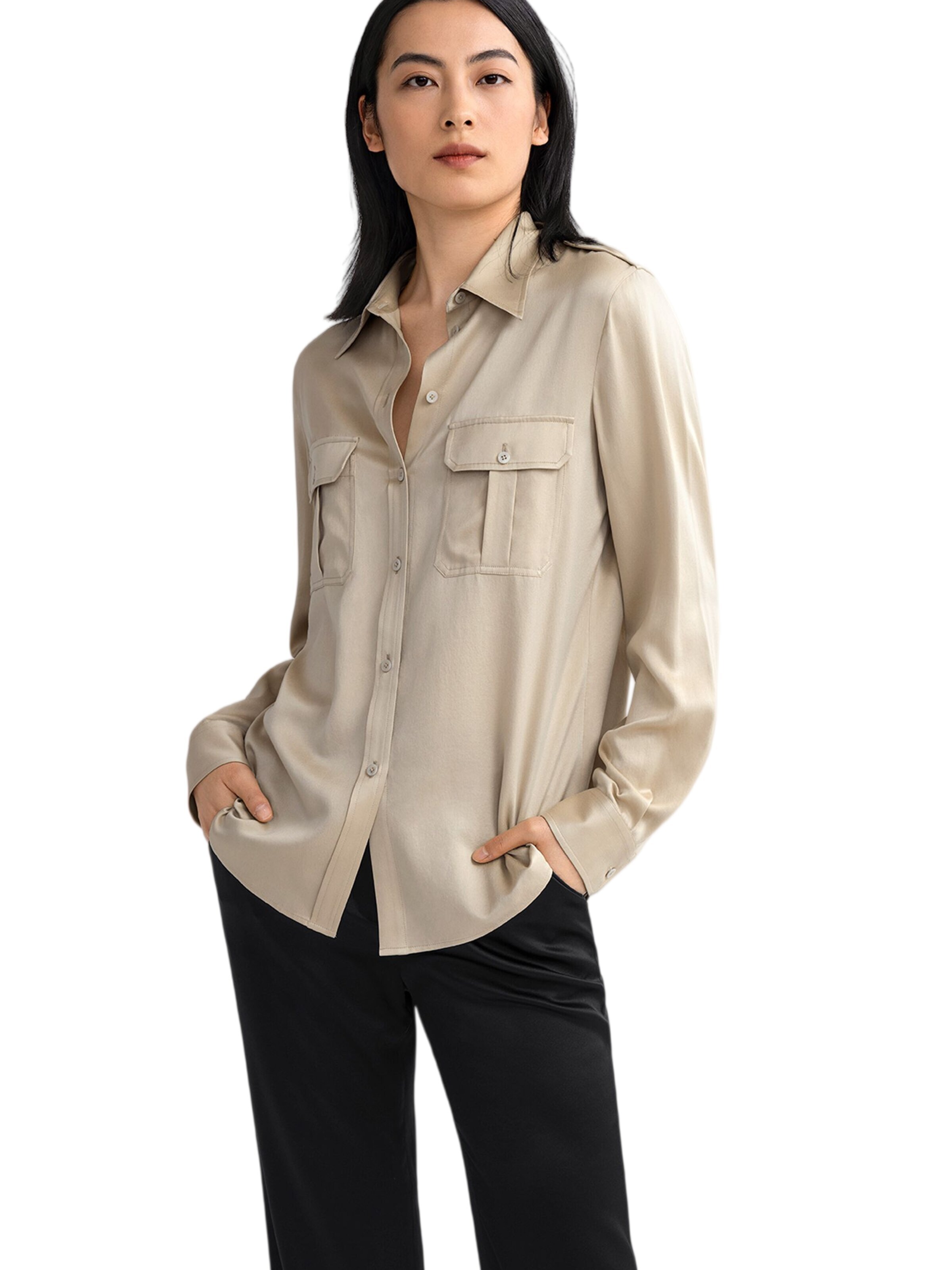 Lilysilk Bluse‌‌‌‌‌‌‌ in Beige: Vorderseite