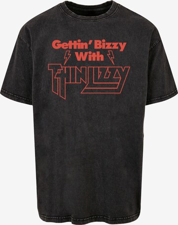 T-Shirt 'Thin Lizzy - Gettin Bizzy' Merchcode en noir : devant