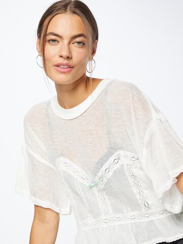 T-shirt 'FALL IN LOVE' Free People en blanc