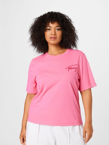 Tommy Jeans Curve T-Shirt in Pink: predná strana