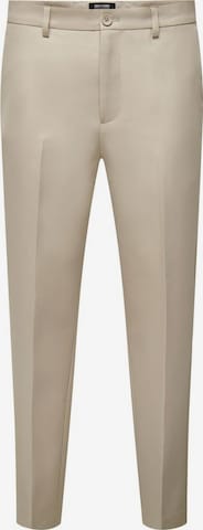 Only & Sons Slim fit Pleated Pants in Beige: front