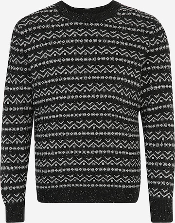 Jack & Jones Plus Sweater in Black: front