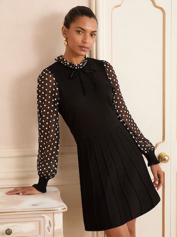 Robes en maille love & roses en noir