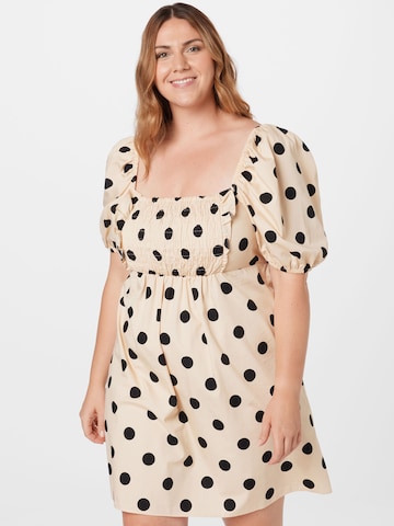 River Island Plus Summer Dress in Beige: front