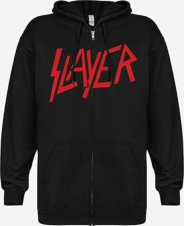 Slayer Bluzka sportowa 'Slayer Reign in Blood Logo Zip-up Kapuzenpullover' w kolorze czarny: przód