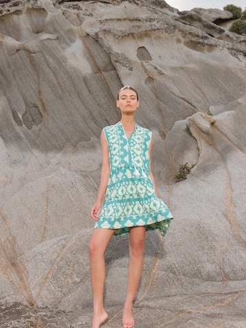 Pink Label - Vestido de verão 'BEACHWEAR EMBROIDERY AQUA' em verde