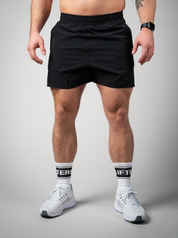 Lifters Slim fit Workout Pants 'Raw Gym Shorts - Short Cut' in Black: front