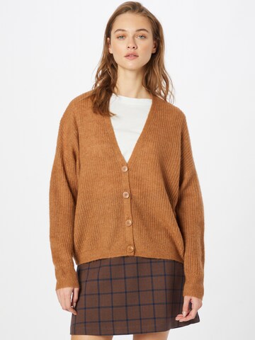 ESPRIT Knit Cardigan in Brown: front