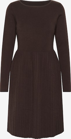 CULTURE Gebreide jurk 'Luci' in Bruin: voorkant