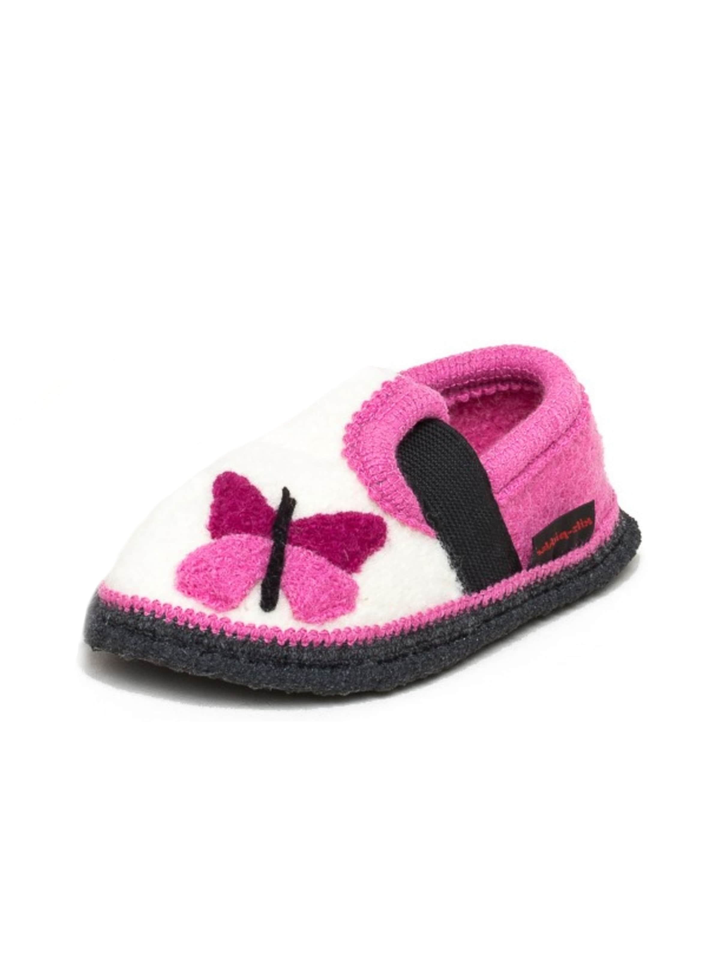kitz-pichler Hausschuh 'Walkpantoffel Bobby Schmetterling'‌‌‌‌‌‌‌‌‌‌ in Weiß: Vorderseite