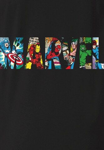 LOGOSHIRT Shirt 'Marvel Comic Colour Logo' in Zwart