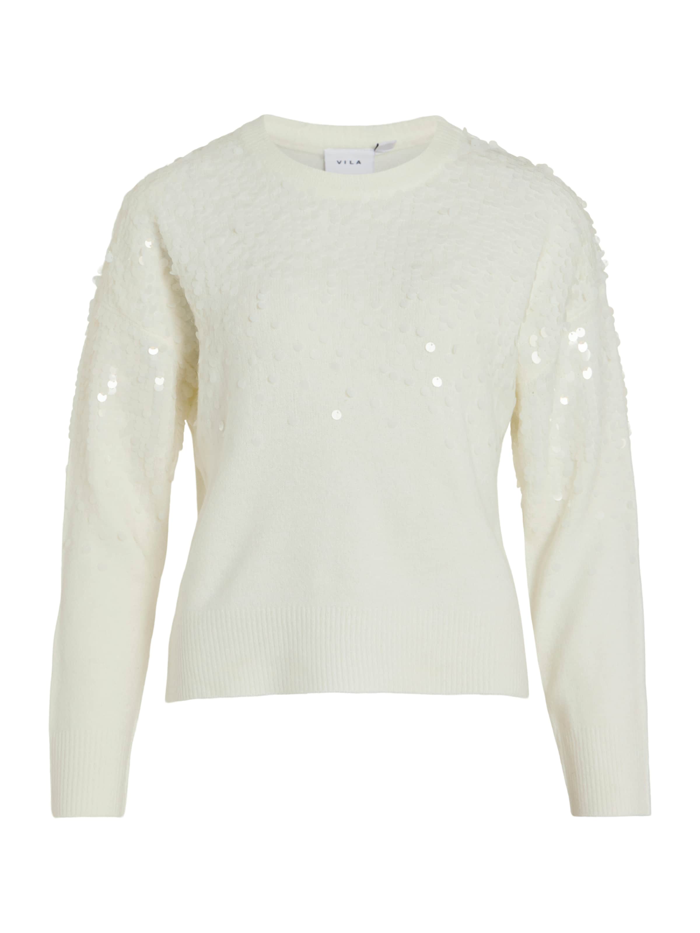 VILA Sweater 'VISIQUIN' in White: front