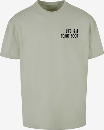 Merchcode Shirt 'Book Comic' in Groen: voorkant
