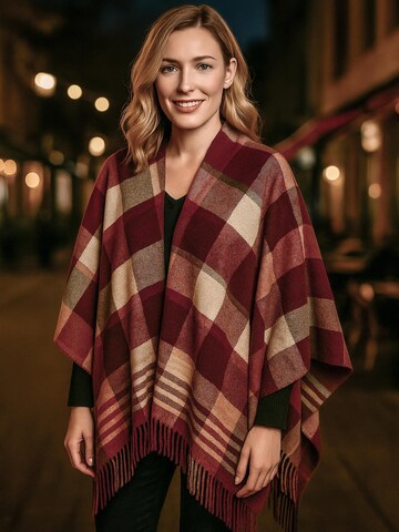 COLLEZIONE ALESSANDRO Cape 'Aspen' in Red: front