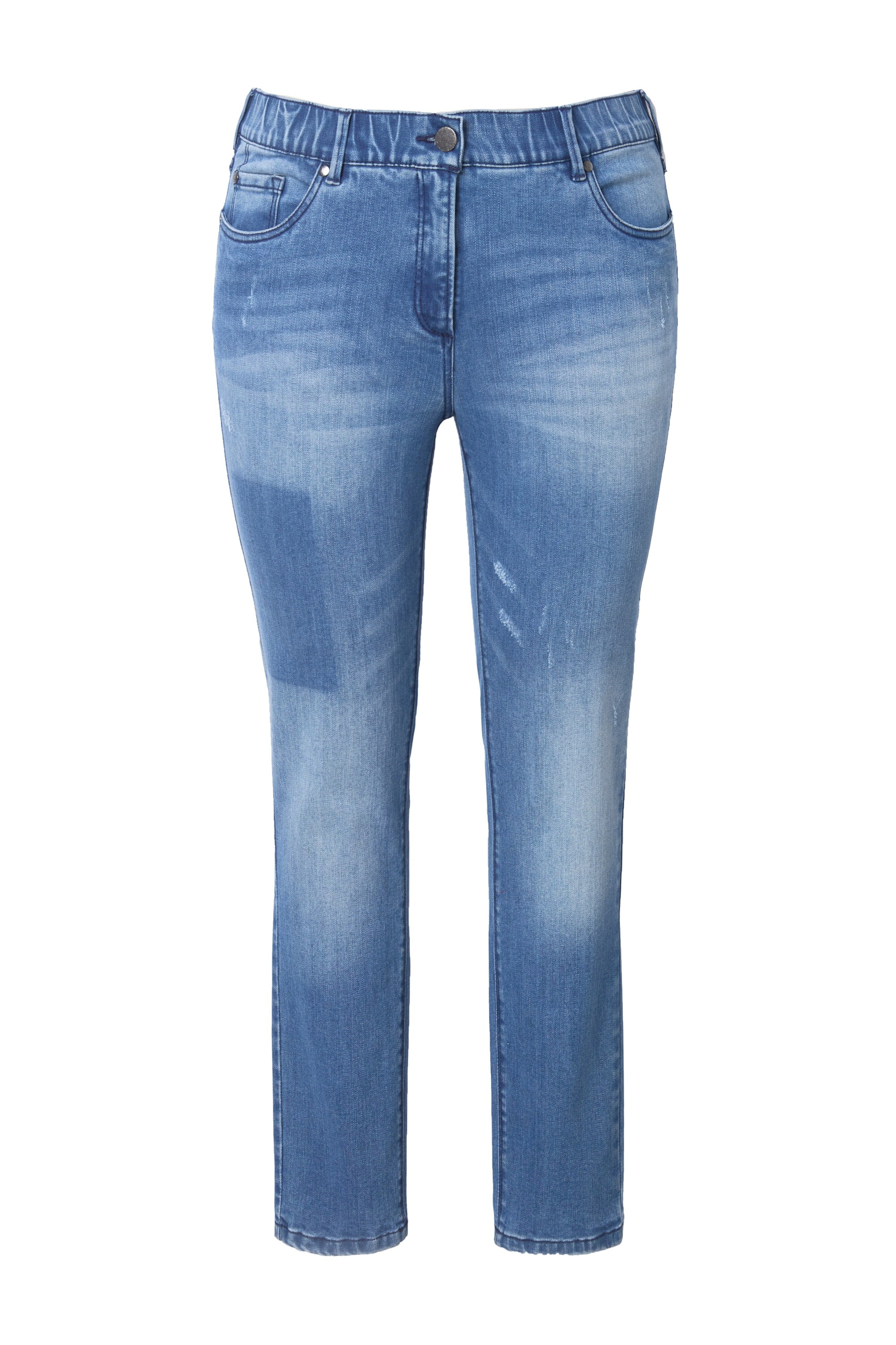 Ulla Popken Skinny Jeans in Blauw: voorkant