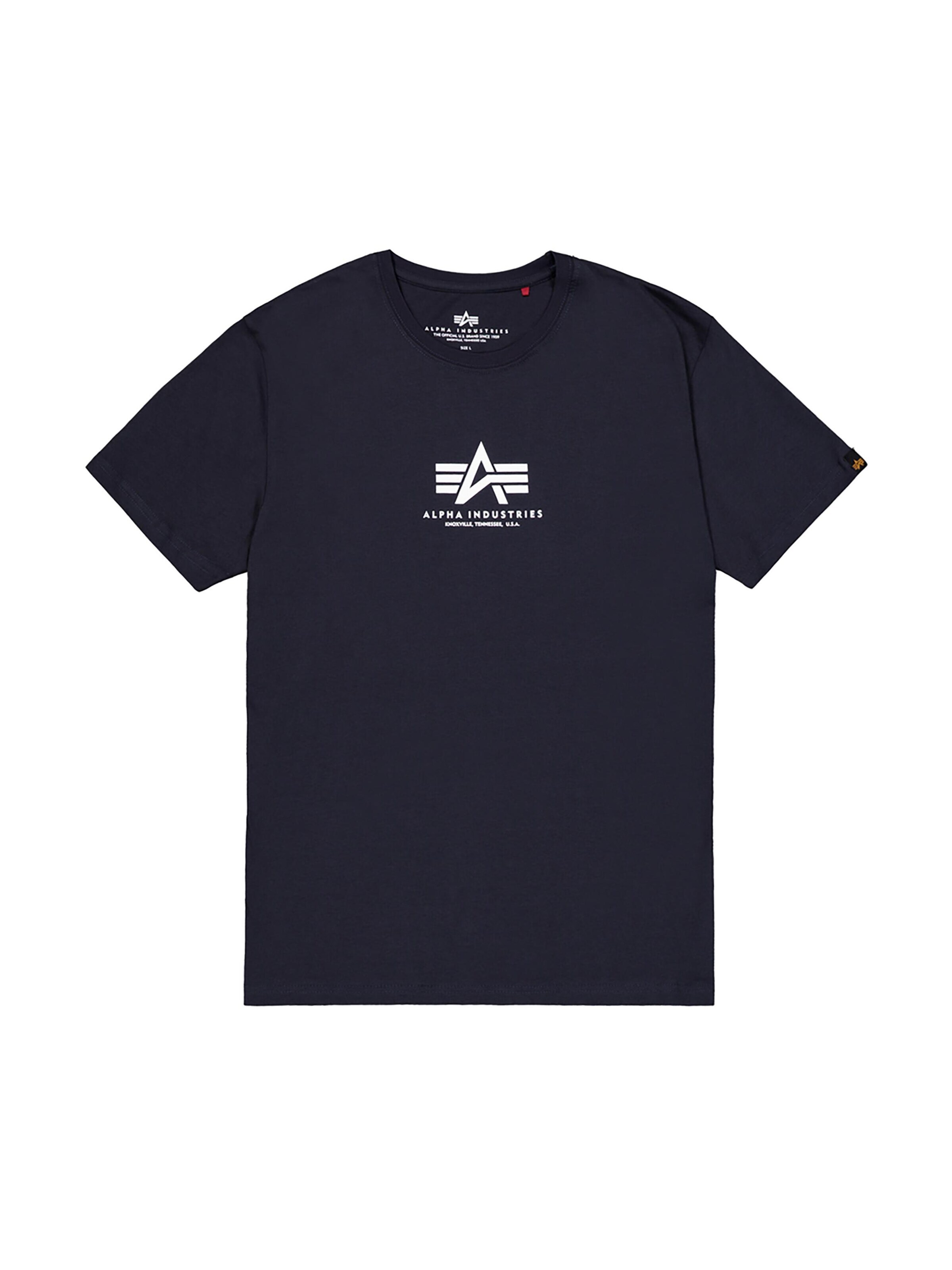 ALPHA INDUSTRIES Shirt 'Basic Mid Logo'‌‌‌‌‌‌ in Blau: Vorderseite