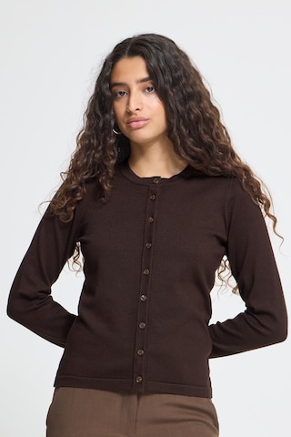 ICHI Knit cardigan 'IHLULS' in Brown: front