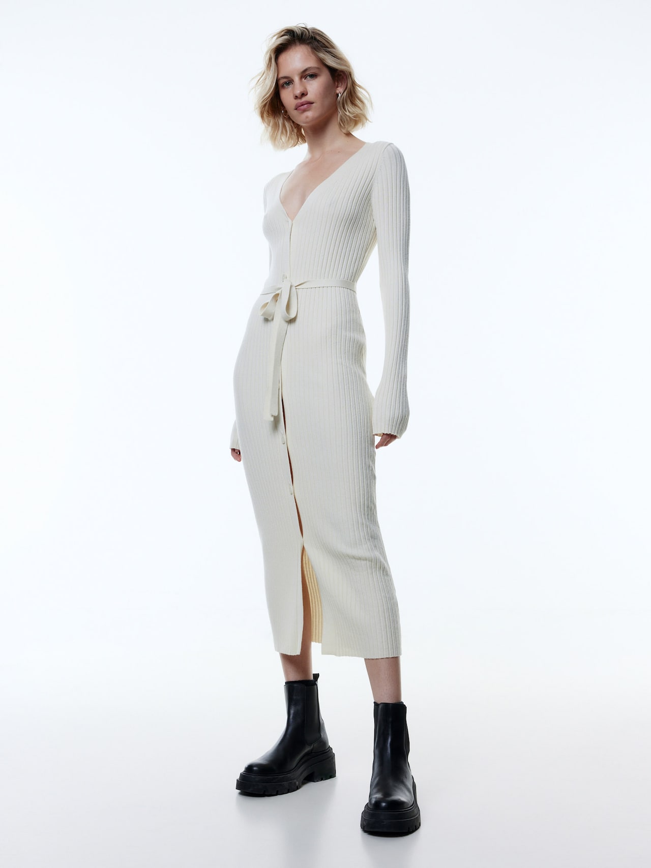 EDITED Robes en maille 'Gwenda' beige chiné