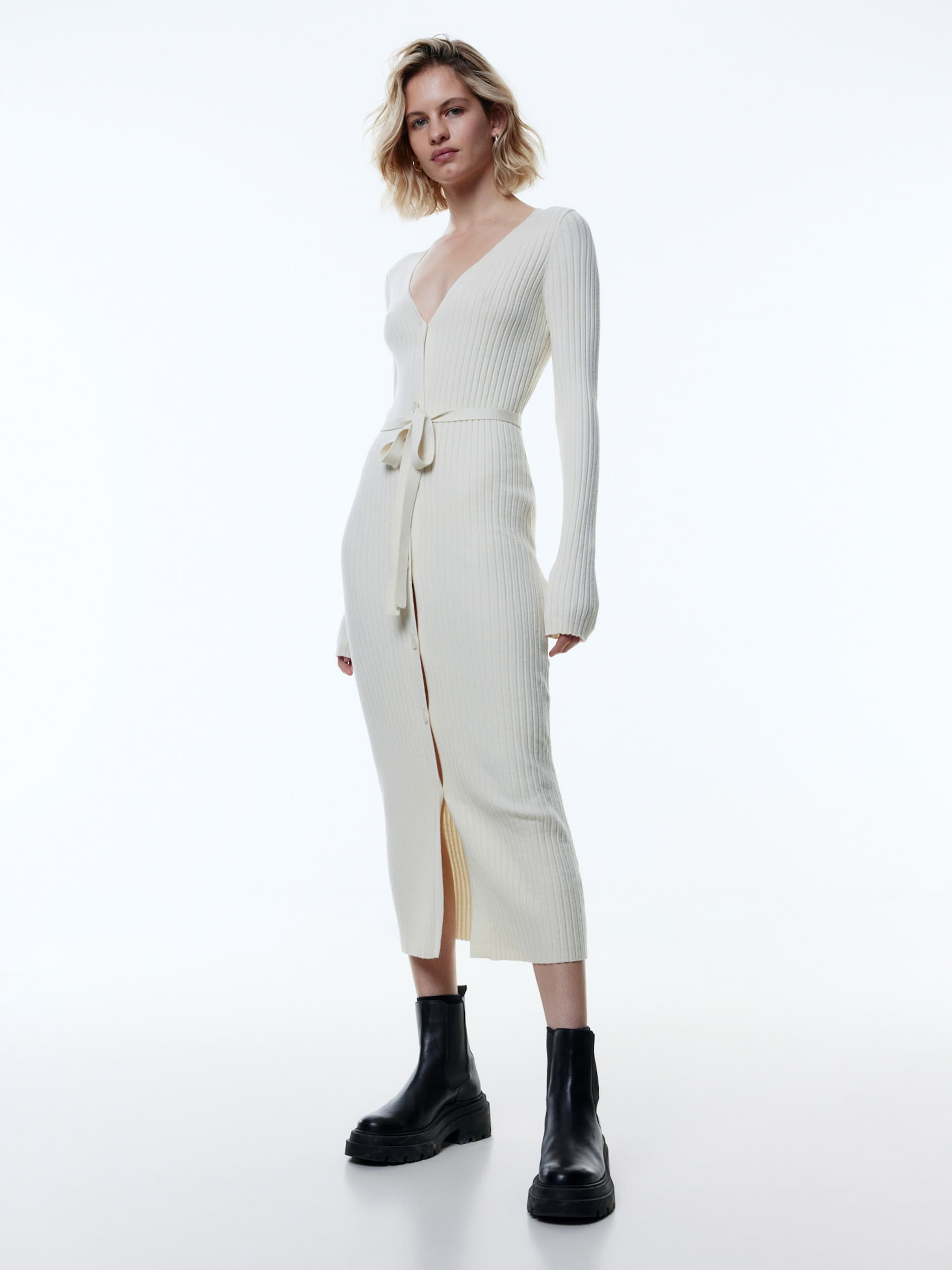 EDITED Produits Robes en maille 'Gwenda' beige chiné