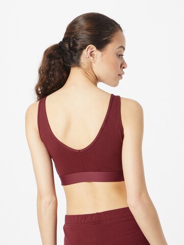 ADIDAS SPORTSWEAR Bralette Sports bra 'Essentials 3-Stripes With Removable Pads' in Red