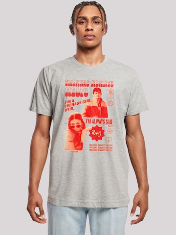 F4NT4STIC Shirt 'Sex Education Otis Talking Helps Netflix TV Series' in Grey: front