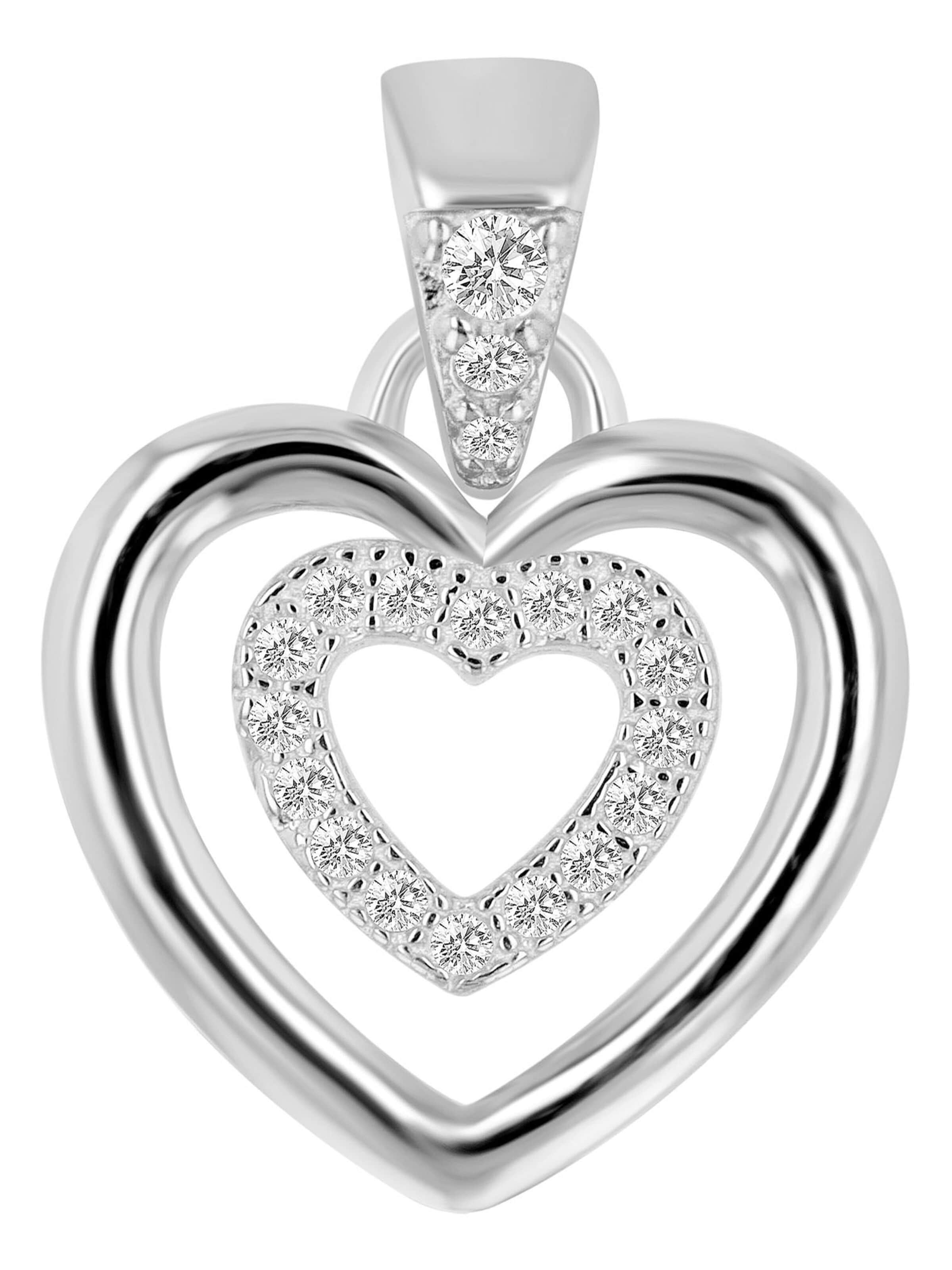 Akzent Pendant '"Cara" aus 925 Sterlingsilber, rhodiniert, langlebig' in Silver
