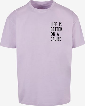 Merchcode Shirt 'Life Is Better' in Purple: front