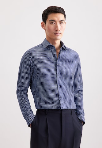 Coupe slim Chemise business 'SMART ESSENTIALS' SEIDENSTICKER en bleu : devant