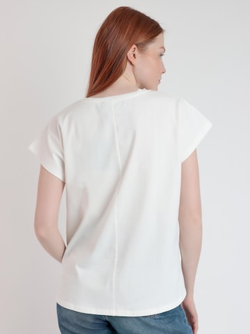 admas - Top 'ADMAS Camiseta Manga Corta Flor Aplicada para Mujer' en beige