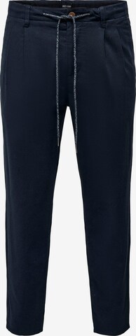 Only & Sons Regular Pleat-front trousers 'LEO' in Blue: front