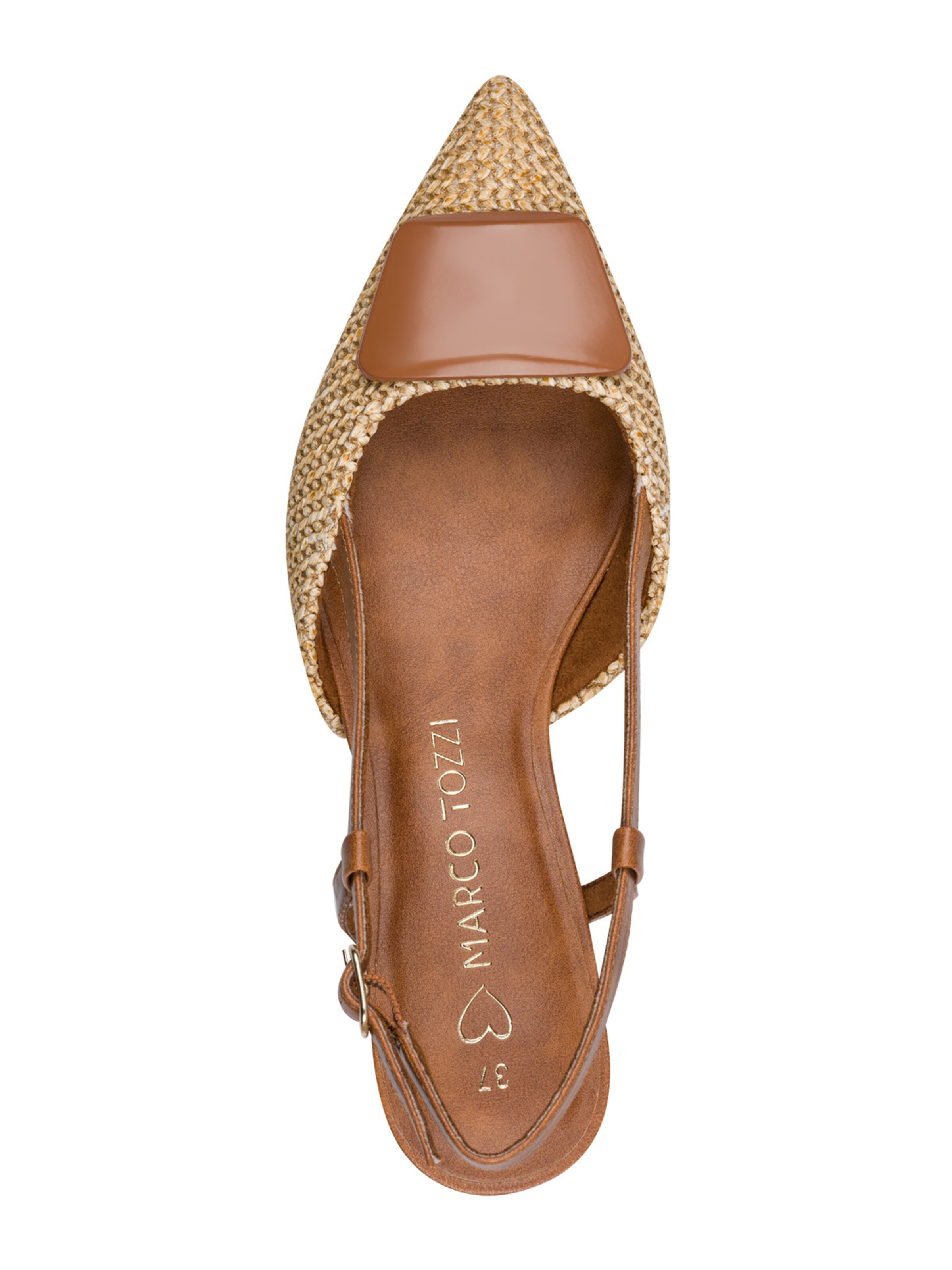 MARCO TOZZI Čevlji s peto in s paščki | rjava barva