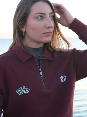 Sweat-shirt Surf Monkey en rouge