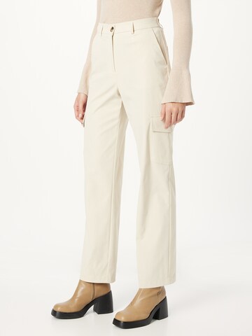 PIECES Regular Cargo Pants 'SILLE' in White: front