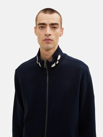 TOM TAILOR Zip-Up Hoodie in Blue