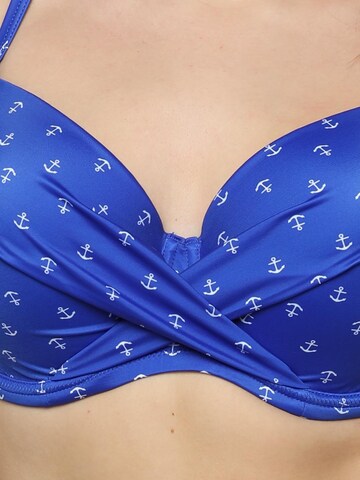 SugarShape T-shirt Bikini Top 'Ahoi' in Blue