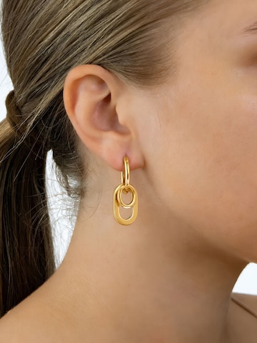 Fräulein Wunder - Pendientes 'Triple' en oro