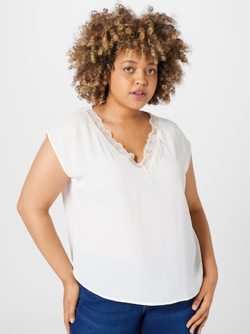 Vero Moda Curve Bluse 'MAPLE' in Weiß: predná strana