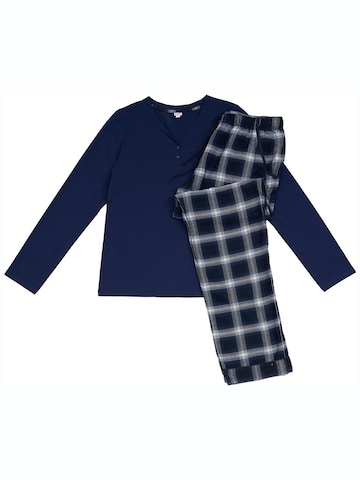 La V Pyjama in Blauw: voorkant