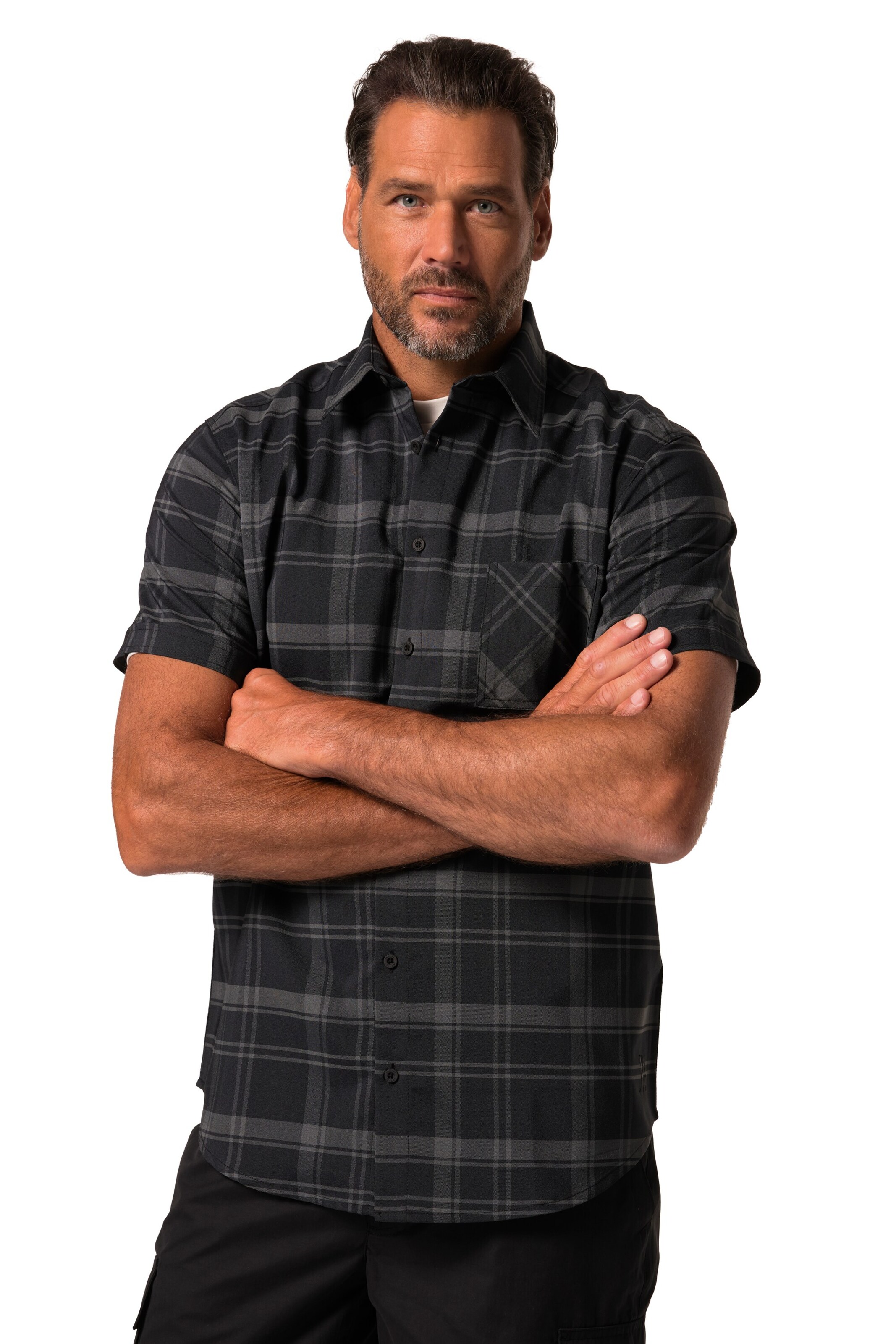 JAY-PI Regular Fit Hemd in Schwarz